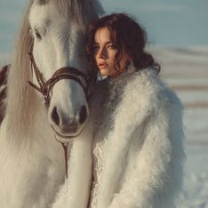 Grok AI: Hyper-realistic Portrait of Woman with Frosty Horse Companion